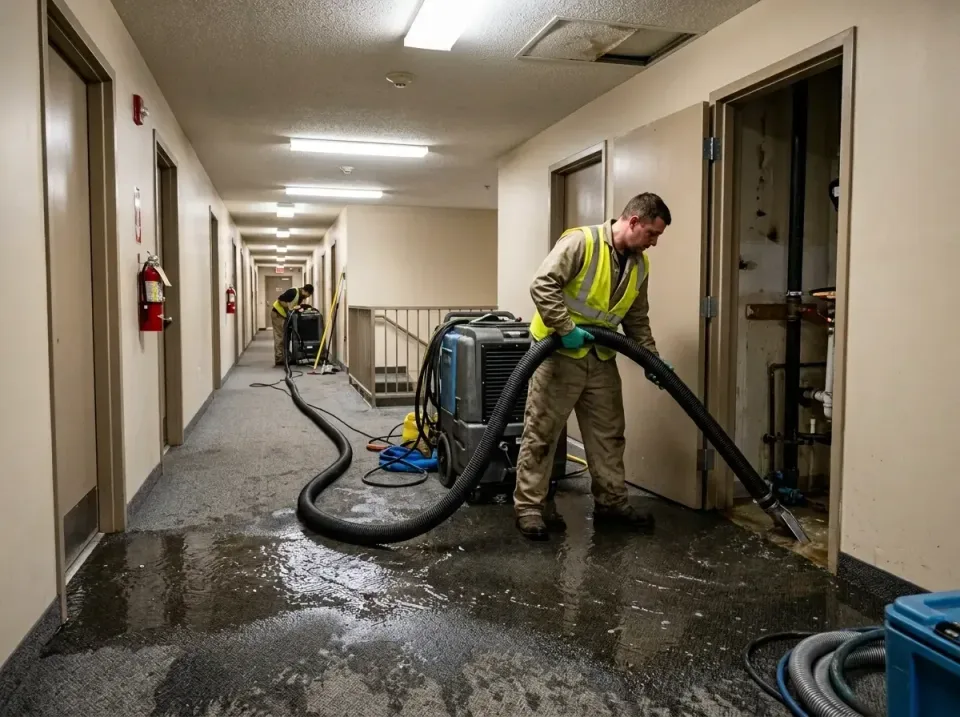 multi-unit-apartment-hallway-f-005 — frequently asked questions, Emergency Burst Pipe Water Extraction & Removal in West DeL…